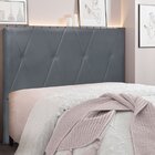 Cabeceira Casal 140cm Veludo Aquilla  Cinza