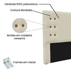 Cabeceira Casal 140cm Veludo Gênova  Bege