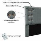 Cabeceira Casal 140cm Veludo Gênova  Cinza