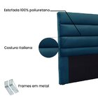Cabeceira Casal 140cm Veludo La Itáliana  Azul Marinho