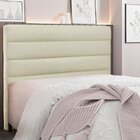 Cabeceira Casal 140cm Veludo La Itáliana  Bege