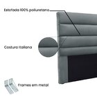 Cabeceira Casal 140cm Veludo La Itáliana  Cinza