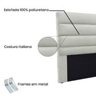 Cabeceira Casal 140cm Veludo La Itáliana  Prata