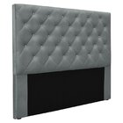 Cabeceira Casal 140cm Veludo Tania  Cinza