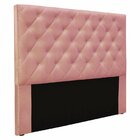 Cabeceira Casal 140cm Veludo Tania  Rosa