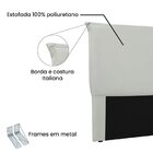 Cabeceira Casal 140cm Veludo Veneza  Prata