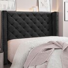 Cabeceira Casal 140cm Veludo Vicenza  Preto