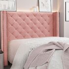 Cabeceira Casal 140cm Veludo Vicenza  Rosa