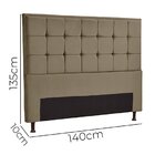 Cabeceira Casal 140cm X 135 Cm Suecia Veludo Castor