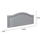 Cabeceira Casal 140x60cm Courino Curva Luxo Cinza/fumê