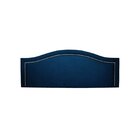 Cabeceira Casal 140x60cm Suede Curva Luxo Azul/prata