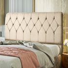 Cabeceira Casal 160 Cm Com Strass Malaga Suede  Bege