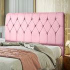 Cabeceira Casal 160 Cm Com Strass Malaga Suede  Rosa