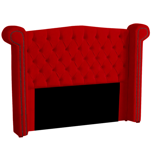 Cabeceira Casal 160cm Decorativa Ayla Veludo Vermelho - Monta