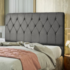 Cabeceira Casal 195 Cm Com Strass Malaga Suede  Chumbo