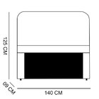Cabeceira Casal 1 40m Atenas Suede - Pallazio - Cinza