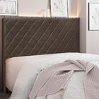 Cabeceira Casal 1 40m Esmeralda Veludo Marrom - Pallazio