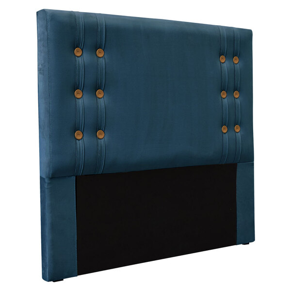 Cabeceira Casal 1 40m Genova Veludo Azul Marinho - Pallazio