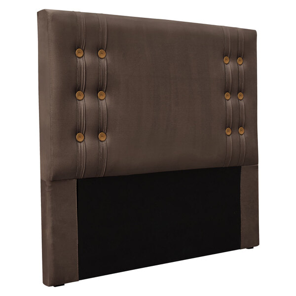 Cabeceira Casal 1 40m Genova Veludo Marrom - Pallazio
