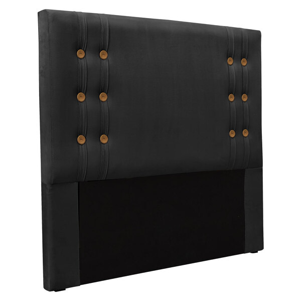 Cabeceira Casal 1 40m Genova Veludo Preto - Pallazio