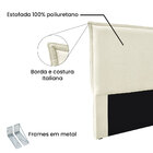 Cabeceira Casal 1 40m Veneza Linho Rústico Natural - Pallazio