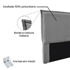 Cabeceira Casal 1 40m Veneza Linho Rústico - Pallazio - Cinza