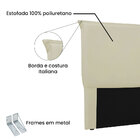 Cabeceira Casal 1 40m Veneza Veludo - Pallazio - Bege