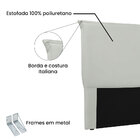 Cabeceira Casal 1 40m Veneza Veludo - Pallazio - Cinza Prata