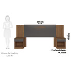 Cabeceira Casal 2 Gavetas 256cm Loanda Santos Andirá
