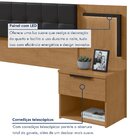 Cabeceira Casal / Queen 160cm 2 Mesas De Cabeceiras Com Led C
