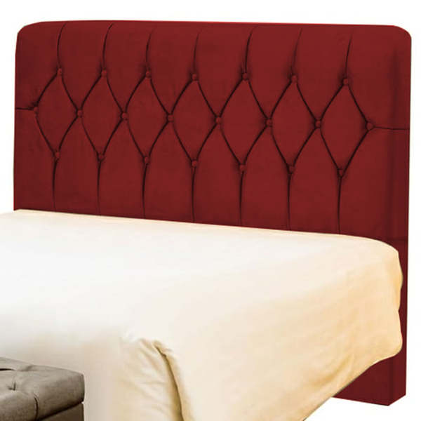 Cabeceira Casal  Istambul 140 Cm Suede Vermelho - D A Decor