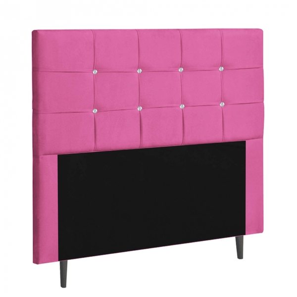 Cabeceira Casal  Strass Jordania 140 Cm Courino Pink - D A De