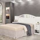 Cabeceira Casal Ajustável Maya com Criado Branco