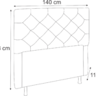 Cabeceira Casal Alemanha 140 Cm Suede Cinza - D A Decor