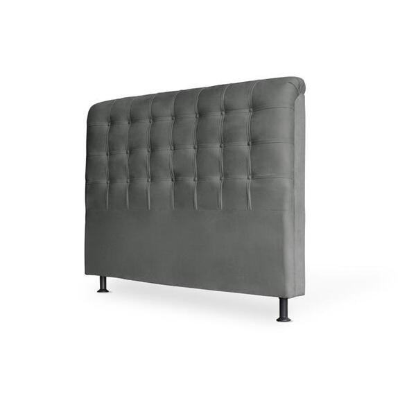 Cabeceira Casal Ana 140cm Suede Cinza – Fdecor