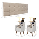 Cabeceira Casal Areia Com Mesas De Cabeceira Sour Branca