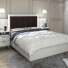 Cabeceira Casal Atenas Branco/café - Vitamov