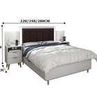 Cabeceira Casal Atenas Branco/café - Vitamov