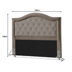 Cabeceira Casal Atlanta Botonê 1,58 Cinza