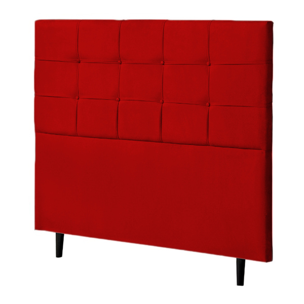 Cabeceira Casal Bari 140 Cm Suede Vermelho Carolina Estofados