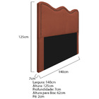 Cabeceira Casal Bari P02 140 Cm Para Cama Box Suede - Amarena