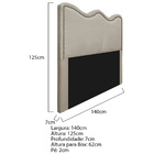 Cabeceira Casal Bari P02 140 Cm Para Cama Box Suede - Amarena