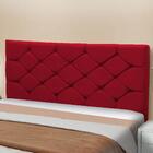 Cabeceira Casal Bony Veludo Amassado Vermelho 1,40m