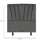 Cabeceira Casal Box De Cama Estofada 140 Cm Emma Corino Cinza