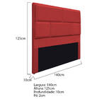 Cabeceira Casal Brick P02 140 Cm Para Cama Box Corano - Doce