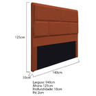 Cabeceira Casal Brick P02 140 Cm Para Cama Box Suede - Amaren