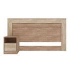 Cabeceira Casal London Com Criado Mudo 1 Gaveta - Nogal/vanil