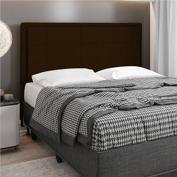 Cabeceira Casal Cama Box 140cm  Para Quarto Onix Suede Marrom