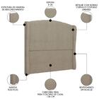 Cabeceira Casal Cama Box 140cm Glenda Z04 Boucle Capuccino -