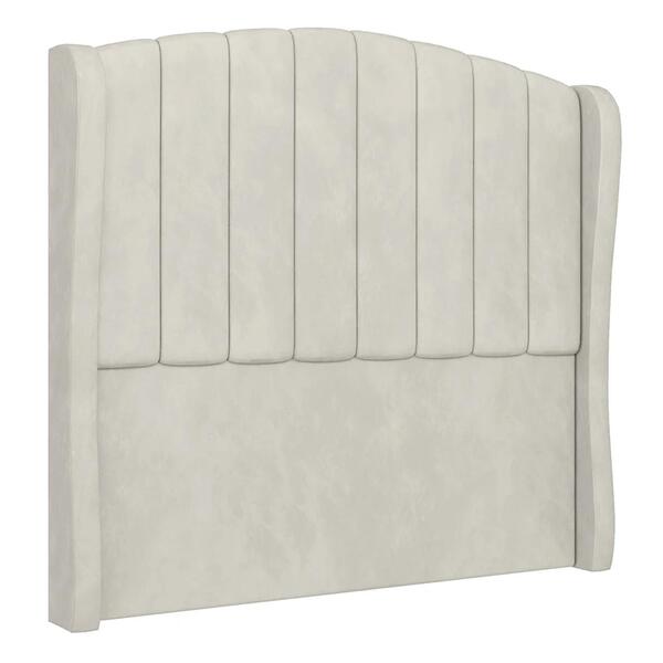 Cabeceira Casal Cama Box 140cm Glenda Z04 Veludo Bege - Mpoze